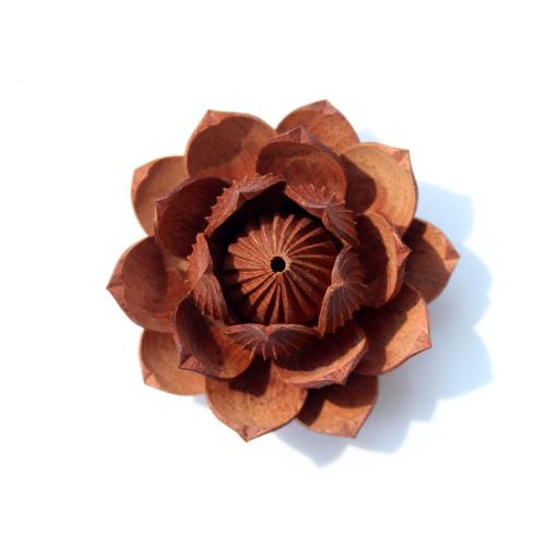 Wood Beads, Padauk, Lotus, DIY, 68x36mm, Sold By PC