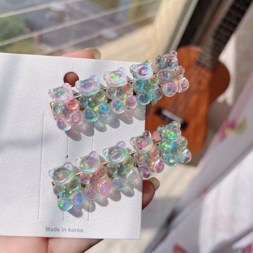 Alligator Hair Clip Resin with Zinc Alloy handmade Laser & for woman 60mm Sold By PC