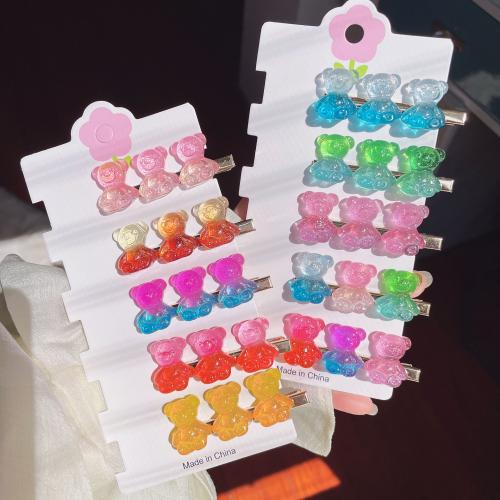 Clips de pico, resina, con aleación de zinc, hecho a mano, para mujer & 2-tono, más colores para la opción, 55mm, Vendido por UD