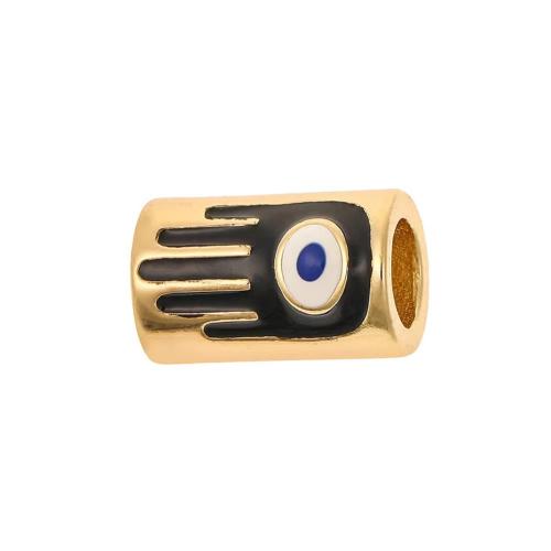 Fashion Evil Eye Jewelry Beads, Brass, plated, DIY & enamel, gold, Sold By PC