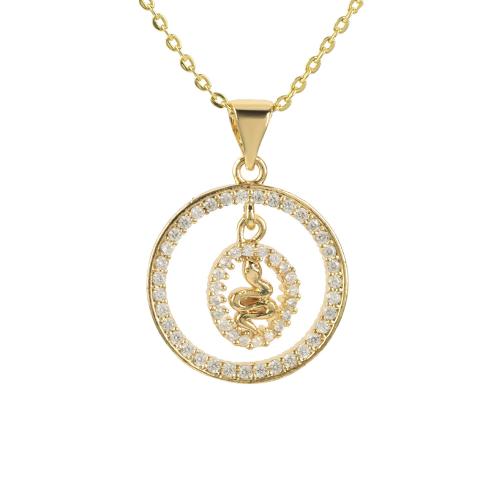 Cubic Zirconia Micro Pave Brass Pendant plated DIY & micro pave cubic zirconia gold Sold By PC