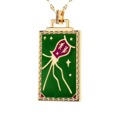 Brass Necklace plated & for woman & enamel Length Approx 41-50 cm Sold By PC