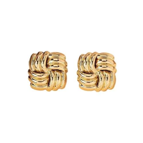 Tibetan Style Stud Earring, plated, for woman, gold, Sold By Pair