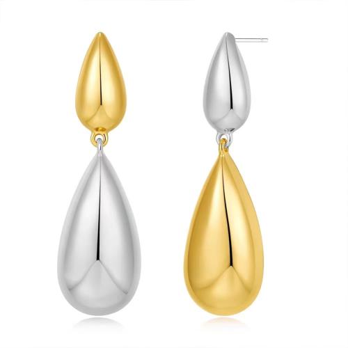 Zinklegering oorknoppen, Zinc Alloy, plated, voor vrouw, goud, Verkocht door pair