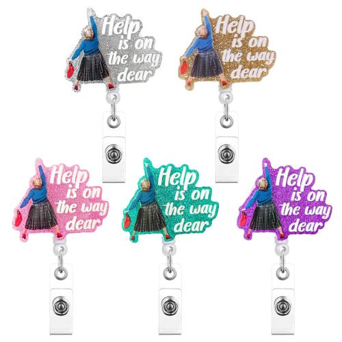 Acrylic Easy Pulling Buckle, with Sequins & ABS Plastic, retractable & different styles for choice, more colors for choice, Sold By PC