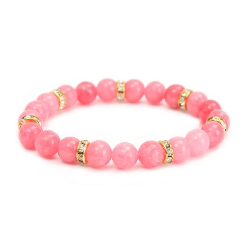 Gemstone Bracelets Zinc Alloy with Natural Stone & for woman & with rhinestone Sold By PC