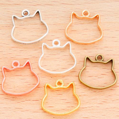 Tibetan Style Animal Pendants, Cat, plated, DIY, more colors for choice, 100PC/Bag, Sold By Bag