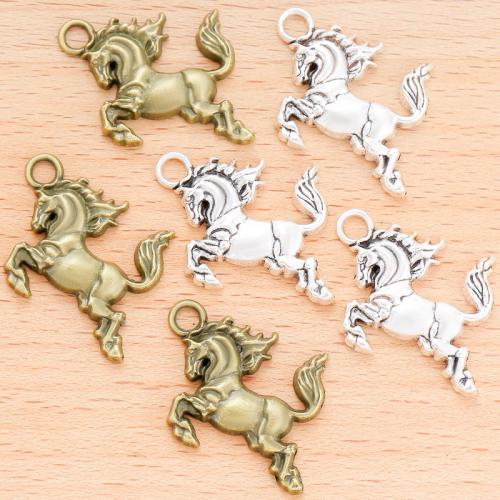 Pendentifs animaux en alliage de zinc, cheval, Placage, DIY, plus de couleurs à choisir, 24x20mm, 100PC/sac, Vendu par sac