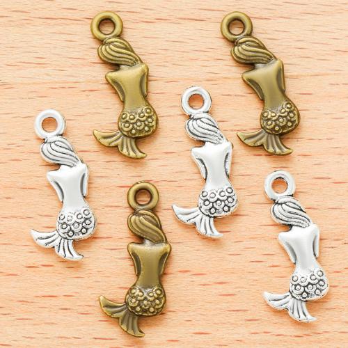 Tibetan Style Pendants, Mermaid, plated, DIY, more colors for choice, 20x9mm, 100PC/Bag, Sold By Bag