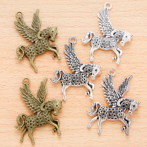 Pendentifs animaux en alliage de zinc, cheval, Placage, DIY, plus de couleurs à choisir, 48x42mm, 100PC/sac, Vendu par sac