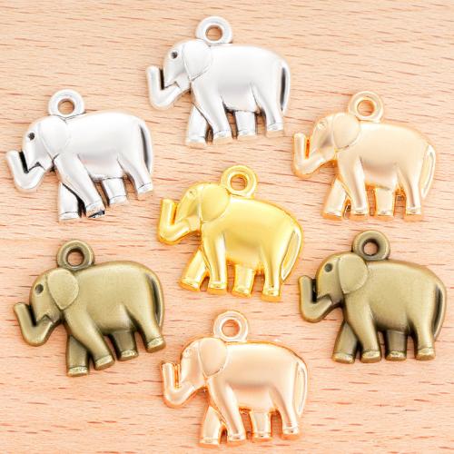 Pendentifs animaux en alliage de zinc, éléphant, Placage, DIY, plus de couleurs à choisir, 20x18mm, 100PC/sac, Vendu par sac