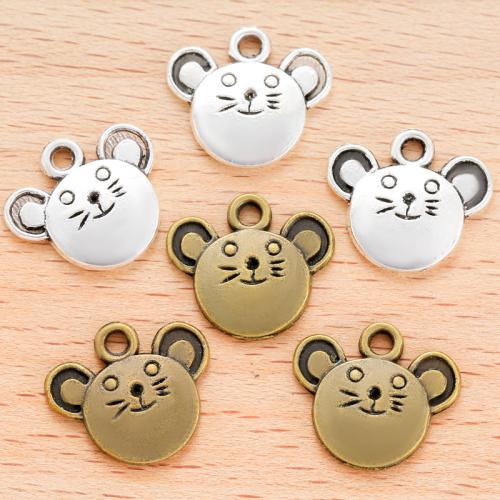 Tibetan Style Animal Pendants, Mouse, plated, DIY, more colors for choice, 16x14mm, 100PC/Bag, Sold By Bag