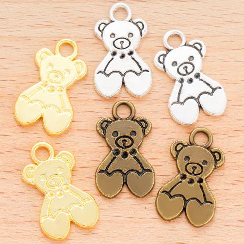 Tibetan Style Animal Pendants, Bear, plated, DIY, more colors for choice, 22x13mm, 100PC/Bag, Sold By Bag