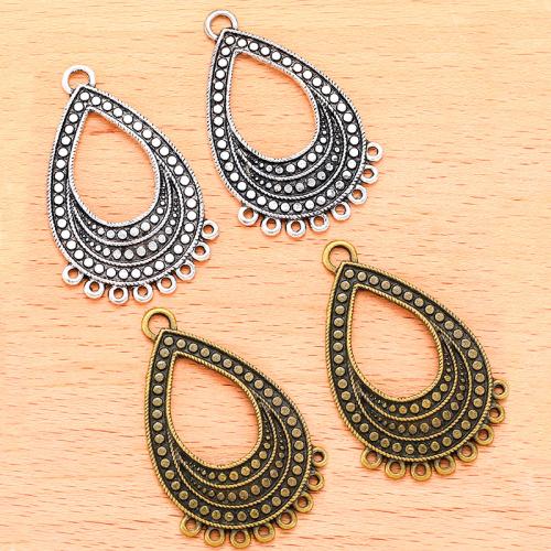 Tibetan Style Connector, Teardrop, plated, DIY & 1/8 loop, more colors for choice, 45x29mm, 100PC/Bag, Sold By Bag