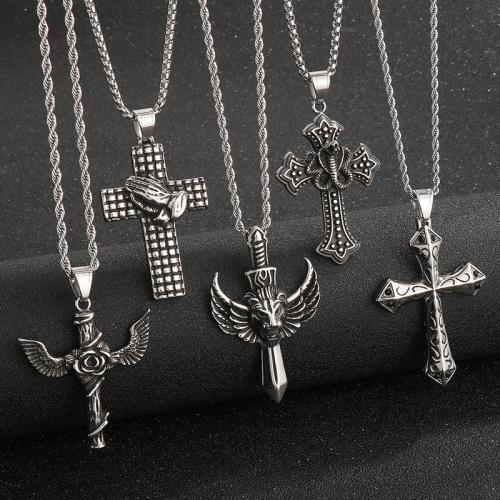 Stainless Steel Cross Pendants, 304 Stainless Steel, Vacuum Ion Plating, different styles for choice & for man, more colors for choice, Sold By PC