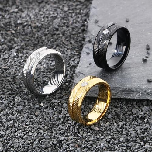 Rhinestone Stainless Steel Finger Ring, 304 Stainless Steel, Round, Vacuum Ion Plating, different size for choice & for man & with rhinestone, more colors for choice, Sold By PC