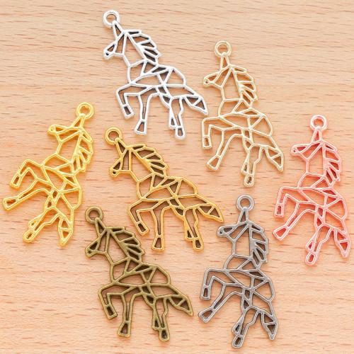 Tibetan Style Animal Pendants, Unicorn, plated, DIY, more colors for choice, 33x17mm, 100PC/Bag, Sold By Bag