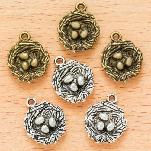 Tibetan Style Pendants, Bird Nest, plated, DIY, more colors for choice, 19x15mm, 100PC/Bag, Sold By Bag