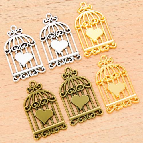 Tibetan Style Pendants, Cage, plated, DIY, more colors for choice, 34x20mm, 100PC/Bag, Sold By Bag