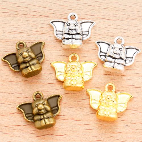 Tibetan Style Animal Pendants, Elephant, plated, DIY, more colors for choice, 15x13mm, 100PC/Bag, Sold By Bag