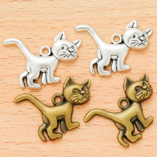 Pendentifs animaux en alliage de zinc, chat, Placage, DIY, plus de couleurs à choisir, 29x26mm, 100PC/sac, Vendu par sac