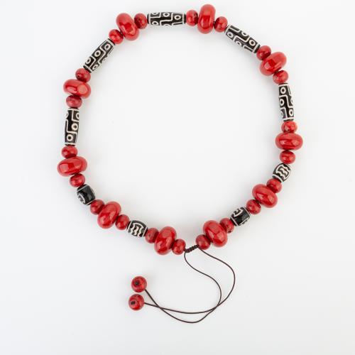 Synteettinen Coral Kaulakoru, kansan tyyli & Unisex, beads  length 12-20mm, Pituus N. 820 mm, Myymät PC