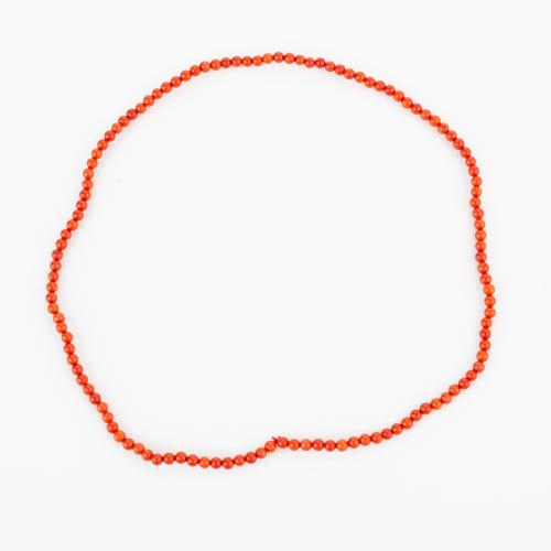 Coral sintético collar, estilo popular & unisexo, beads size 3x3mm, longitud:aproximado 360 mm, Vendido por UD