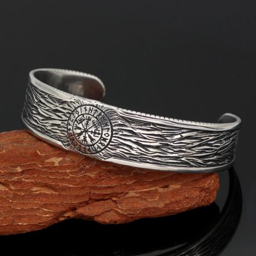 Titanium Steel Bracelet & Bangle, vintage & fashion jewelry & for man, silver color, Inner Diameter:Approx 65mm, Sold By PC