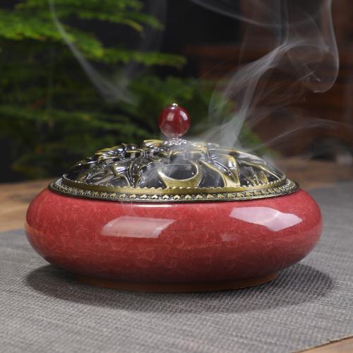 Porcelain Incense Burner, handmade, for home and office & durable, more colors for choice, 140x80mm, Sold By PC