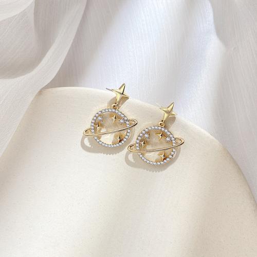 Zinc Alloy Stud Earring fashion jewelry & for woman & with rhinestone Sold By Pair