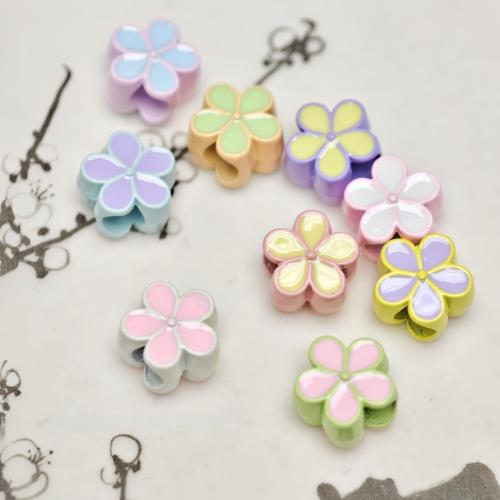 Zinc Alloy Large Hole Bead Flower stoving varnish DIY 12mm Approx 4.5mm Sold By PC