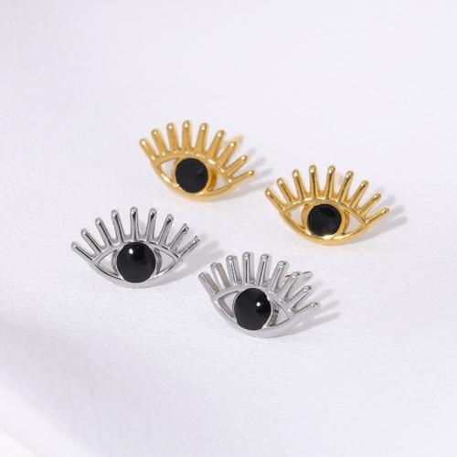 Stainless Steel Stud Earrings, 304 Stainless Steel, fashion jewelry & for woman & enamel, more colors for choice, 13x8.50mm, Sold By Pair