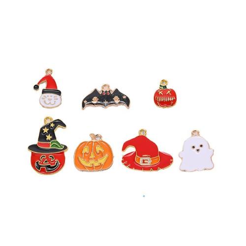 Fashion Halloween Pendant Zinc Alloy gold color plated Halloween Design & DIY & enamel nickel lead & cadmium free Sold By Bag