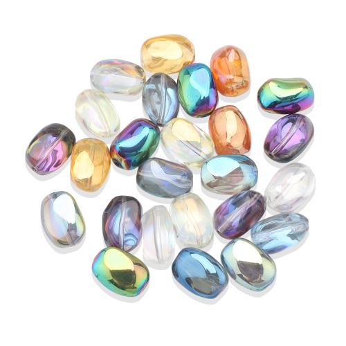 Fashion Glass Beads, colorful plated, DIY, more colors for choice, 11x15mm, 20PCs/Bag, Sold By Bag