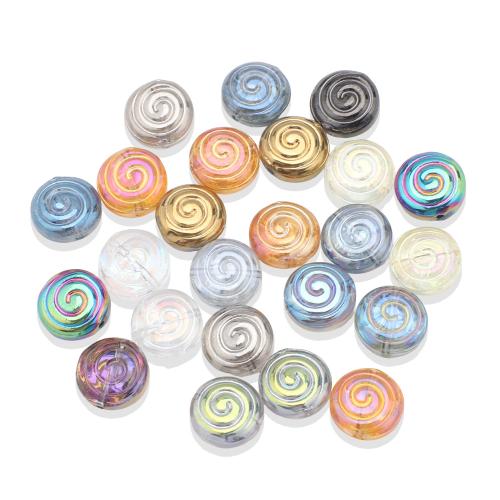 Mode Glasperlen, Glas, Lollipop, bunte Farbe plattiert, DIY, keine, 12x12mm, 30PCs/Tasche, verkauft von Tasche