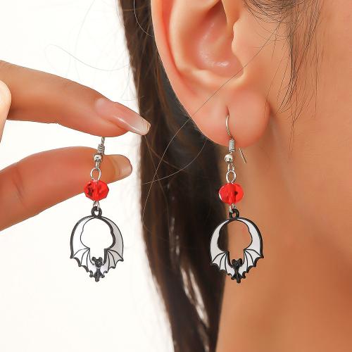 New Hot Halloween Jewelry and Decor, Tibetan Style, with Crystal, silver color plated, Different Shape for Choice & Halloween Jewelry Gift & for woman & enamel, more colors for choice, nickel, lead & cadmium free, Sold By Pair