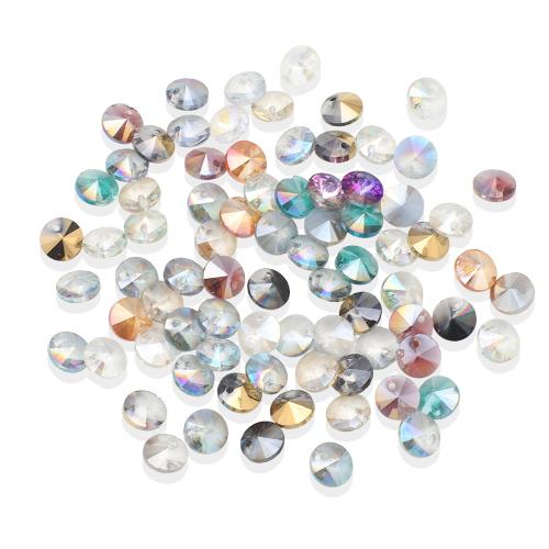 Gemstone Pendants Jewelry, Glass, colorful plated, DIY, more colors for choice, 8x8mm, Approx 50PCs/Bag, Sold By Bag