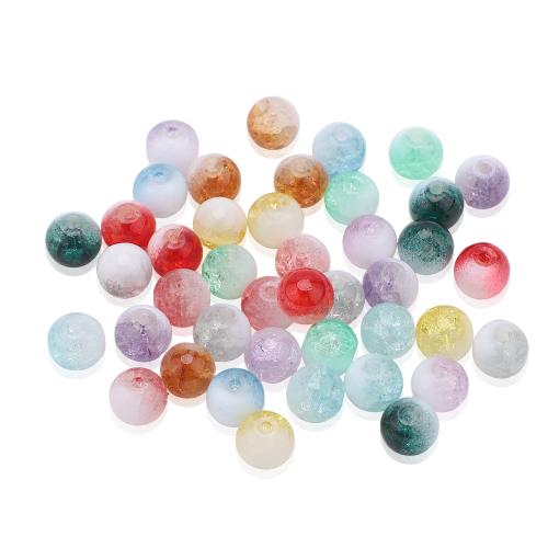 Fashion Glass Beads, Round, DIY & crackle, more colors for choice, 8x8mm, Hole:Approx 1.2mm, Approx 100PCs/Strand, Sold By Strand