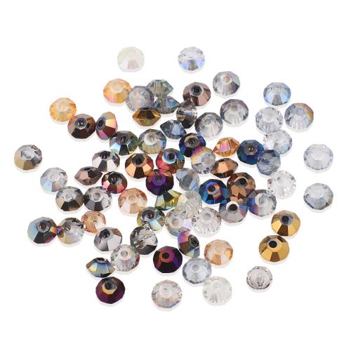 Perline in vetro alla moda, placcato multicolore, DIY & sfaccettati, nessuno, 6x3mm, Foro:Appross. 1mm, Appross. 98PC/filo, Venduto da filo