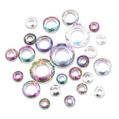 Gemstone Pendants Jewelry, Glass, Donut, colorful plated, DIY, more colors for choice, 8,10,14,20mm, 20PCs/Bag, Sold By Bag