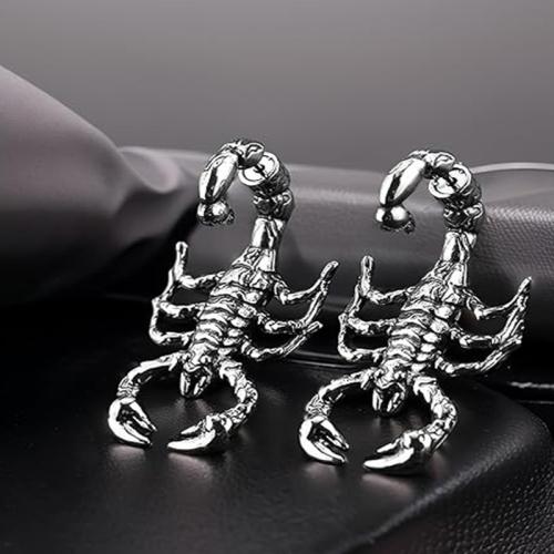 Nieuwe Hot Halloween sieraden en Decor, Zinc Alloy, Schorpioen, silver plated, uniseks & Halloween Jewelry Gift, nikkel, lood en cadmium vrij, 22x35mm, Verkocht door pair