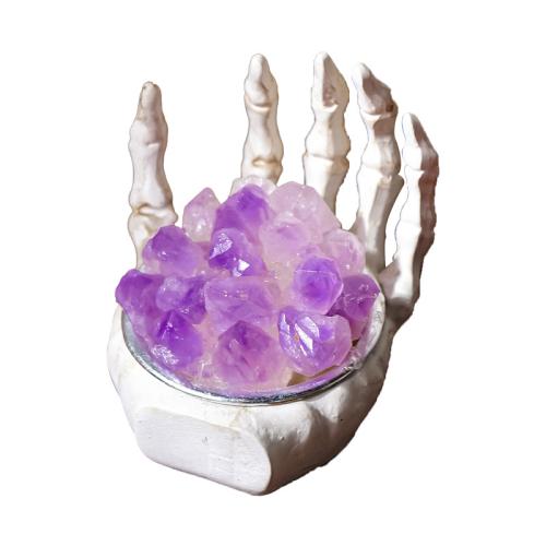 Halloween Decoration, Amethyst, with Resin, Hand, Halloween Design & for home and office, 55x60mm, Sold By PC