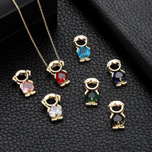 Cubic Zirconia Micro Pave Brass Pendant plated DIY & micro pave cubic zirconia nickel lead & cadmium free Sold By PC