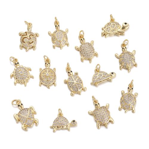 Cubic Zirconia Micro Pave bronze Pingente, cobre, Animal, cromado de cor dourada, DIY & Vario tipos a sua escolha & micro pavimento em zircônia cúbica, Mais cores pare escolha, níquel, chumbo e cádmio livre, vendido por PC