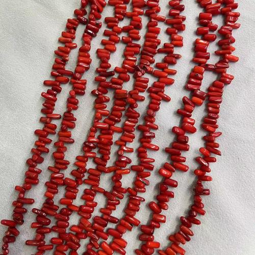 Perles en corail naturel, DIY, rouge, 12x9mm, 98PC/brin, Vendu par brin