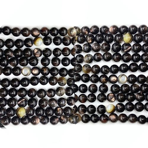 Black Shell Beads, Round, DIY & different size for choice, more colors for choice, Sold By Strand