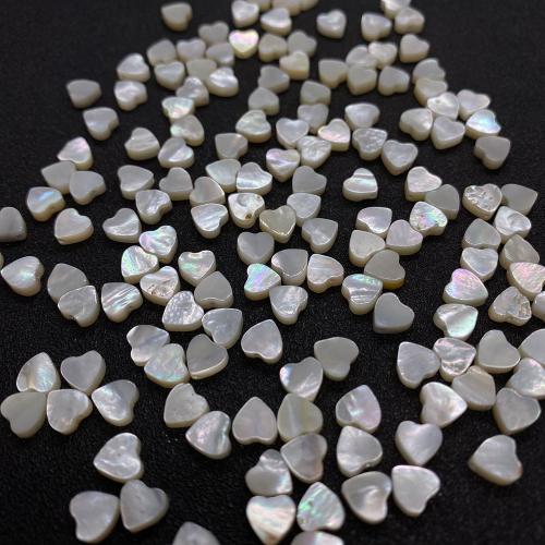 Perles naturelles de coquillage d'eau douce , coquille, coeur, DIY, blanc, 6mm, Vendu par PC