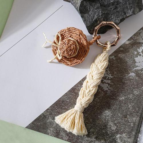 Hanging Ornaments Rafidah Grass with Cotton Thread & Zinc Alloy fashion jewelry coffee color Sold By PC