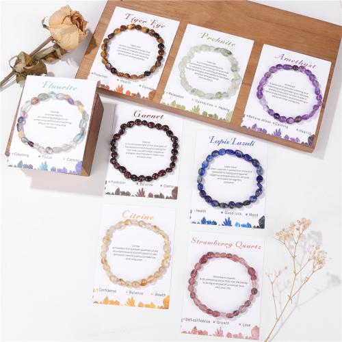 Bracelets de pierres précieuses, Pierre naturelle, avec fil élastique, fait à la main, bijoux de mode & différents matériaux pour le choix & unisexe, Longueur:Environ 19 cm, Vendu par PC