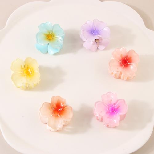 Hair Claw Clips Plastic Flower stoving varnish for woman Sold By PC